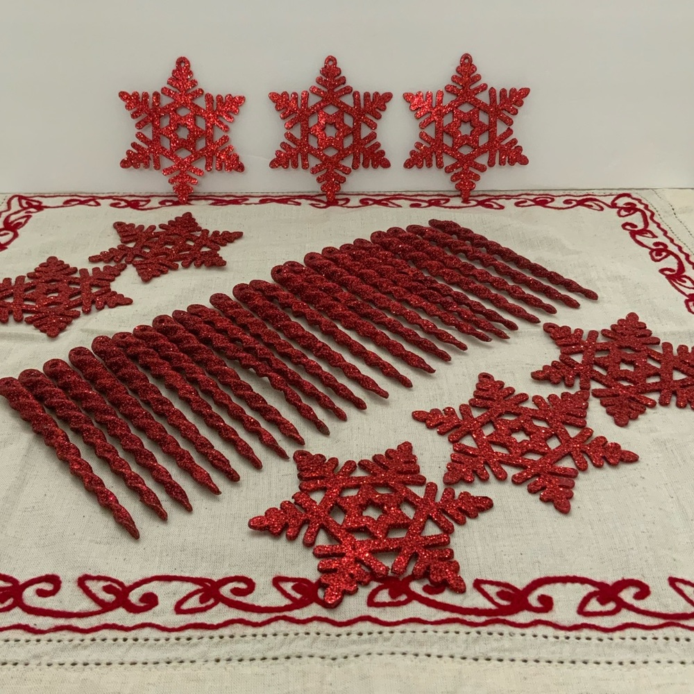 Red Glitter Ornaments